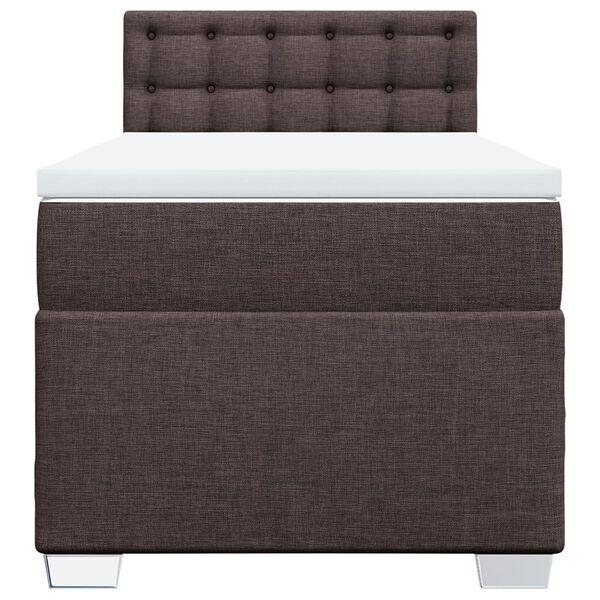vidaXL Box spring postel s matrac&iacute; tmavě hněd&aacute; 80x200 cm textil
