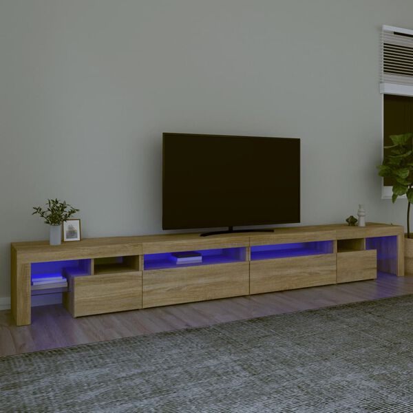 vidaXL TV skř&iacute;ňka s LED osvětlen&iacute;m sonoma dub 290 x 36,5 x 40 cm