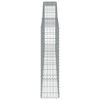 vidaXL Klenuté gabionové koše 2 ks 400x30x120/140cm pozinkované železo