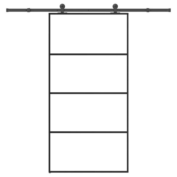 vidaXL Posuvn&eacute; dveře s kov&aacute;n&iacute;m 102,5 x 205 cm ESG sklo a hlin&iacute;k