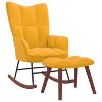 vidaXL Houpací křeslo se stoličkou hořčicově žluté samet