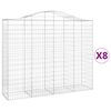 vidaXL Klenut&eacute; gabionov&eacute; ko&scaron;e 8 ks 200x50x160/180cm pozinkovan&eacute; železo
