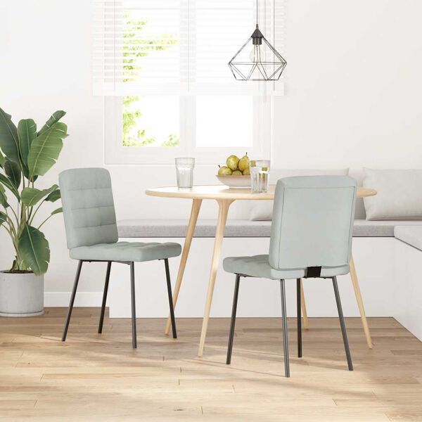 vidaXL J&iacute;deln&iacute; židle 2 ks světle &scaron;ed&eacute; samet