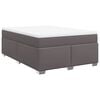 vidaXL Box spring postel s matrac&iacute; &scaron;ed&aacute; 140x200 cm uměl&aacute; kůže