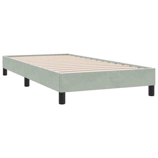 vidaXL Box spring postel s matrac&iacute; světle &scaron;ed&aacute; 90x210 cm samet