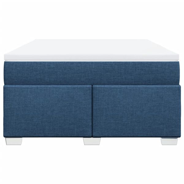 vidaXL Box spring postel s matrac&iacute; modr&aacute; 160x200 cm textil