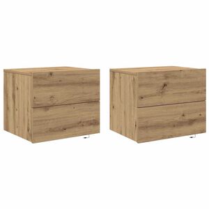 vidaXL Nočn&iacute; skř&iacute;ňka se z&aacute;suvkou 2 pcs Artisanov&yacute; dub 50 x 39 x 41 cm
