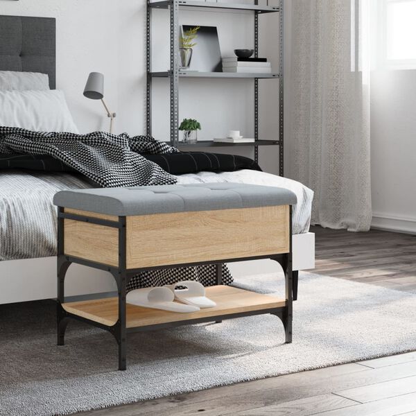 vidaXL Lavice s botn&iacute;kem dub sonoma 62 x 42 x 45 cm kompozitn&iacute; dřevo