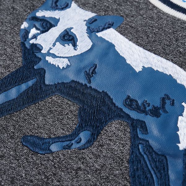 Dětsk&aacute; mikina n&aacute;mořnicky modr&aacute; melanž 140