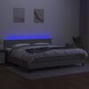 vidaXL Box spring postel s matrac&iacute; a LED světle &scaron;ed&aacute; 200x200 cm textil