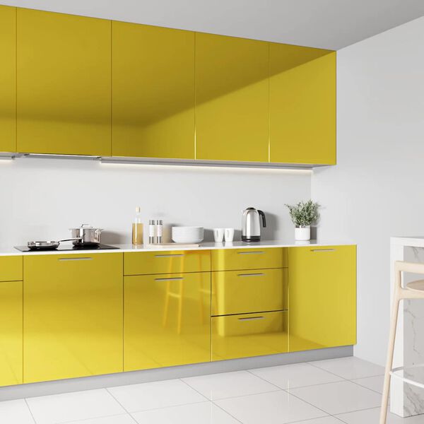 vidaXL Samolepící tapeta na nábytek zlatá vysoký lesk 500 x 90 cm PVC