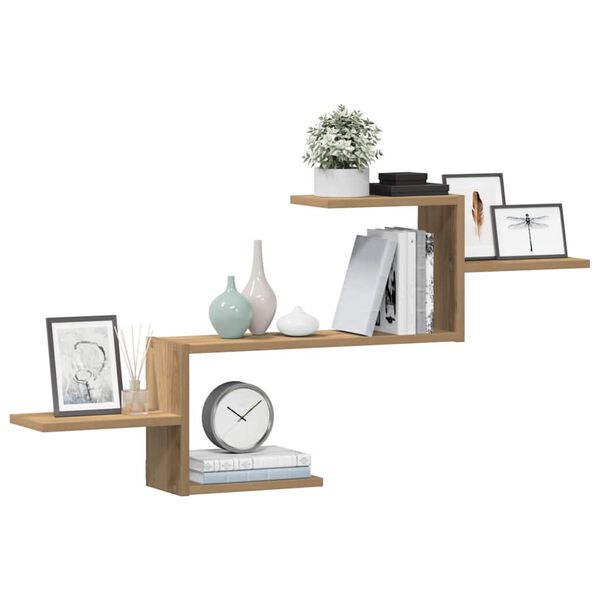 vidaXL Nástěnná police dub artisan 104 x 15 x 49 cm kompozitní dřevo