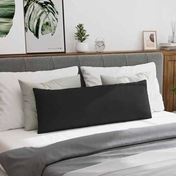 vidaXL Pohovkové polštáře 2 pcs Černá 120 x 40 cm textil