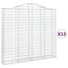 vidaXL Klenut&eacute; gabionov&eacute; ko&scaron;e 15ks 200x30x180/200cm pozinkovan&eacute; železo