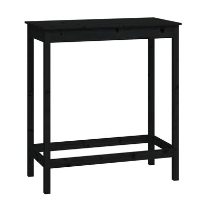vidaXL Barový stolek černý 100 x 50 x 110 cm masivní borové dřevo