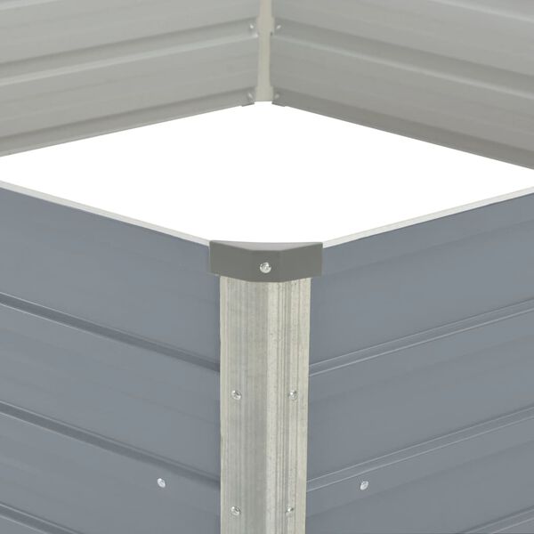 vidaXL Vyv&yacute;&scaron;en&yacute; zahradn&iacute; z&aacute;hon 129x129x45 cm pozinkovan&aacute; ocel &scaron;ed&aacute;