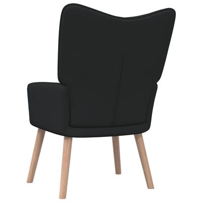 vidaXL Relaxační křeslo se stoličkou černé textil