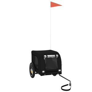 vidaXL Vozík za kolo pro psa černý oxfordská tkanina a železo