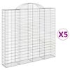 vidaXL Klenut&eacute; gabionov&eacute; ko&scaron;e 5 ks 200x30x180/200cm pozinkovan&eacute; železo