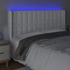 vidaXL Čelo postele s LED b&iacute;l&eacute; 183 x 16 x 118/128 cm uměl&aacute; kůže