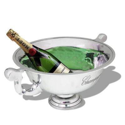 vidaXL Pohár, chladící nádoba na šampaňské hliníková stříbrná