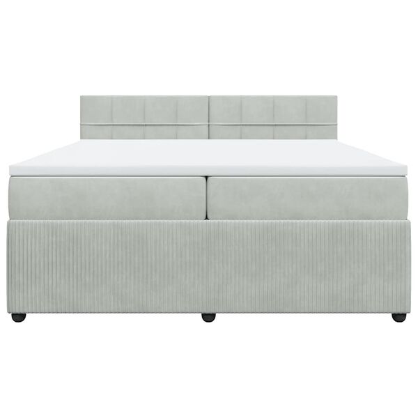 vidaXL Box spring postel s matrac&iacute; světle &scaron;ed&aacute; 200x200 cm samet