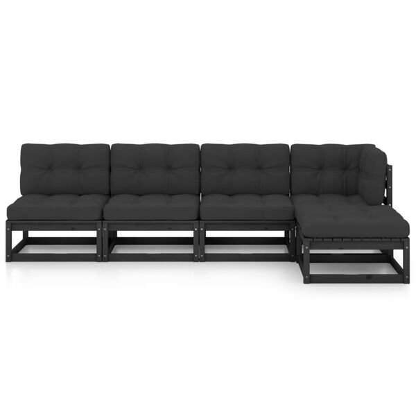 vidaXL 5d&iacute;ln&aacute; zahradn&iacute; sedac&iacute; souprava s podu&scaron;kami masivn&iacute; borovice