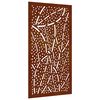 vidaXL Zahradn&iacute; n&aacute;stěnn&aacute; dekorace 105 x 55 cm cortenov&aacute; ocel List