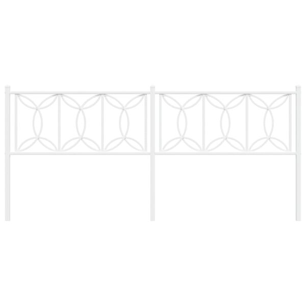 vidaXL Kovové čelo postele bílé 193 cm