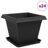 vidaXL Květin&aacute;če 24 pcs Čern&aacute; 38 x 38 x 30 cm Plast