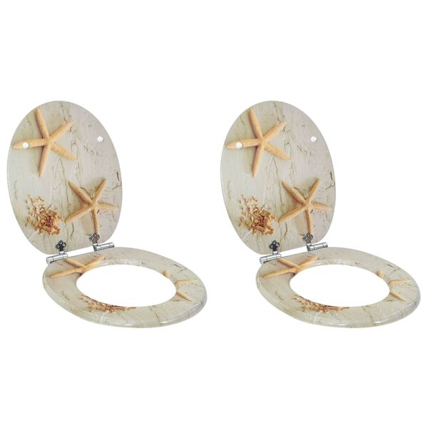 vidaXL Toaletn&iacute; prkno 2 pcs Žlut&aacute; a b&iacute;l&aacute; 44 x 38 cm MDF deska