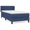 vidaXL Box spring postel s matrac&iacute; modr&aacute; 100 x 200 cm textil