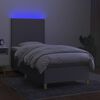 vidaXL Box spring postel s matrac&iacute; a LED světle &scaron;ed&aacute; 90x190 cm textil