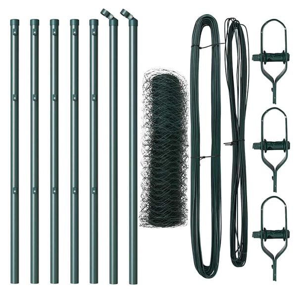 vidaXL Plot s příspěvky Zelená 0.5 x 10 m Ocel potažená PVC