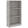 vidaXL 3patrov&aacute; knihovna betonově &scaron;ed&aacute; 60x24x109 cm kompozitn&iacute; dřevo