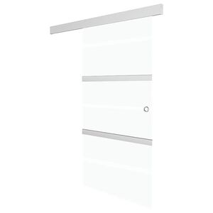 vidaXL Posuvn&eacute; dveře ESG sklo a hlin&iacute;k 76 x 212 cm stř&iacute;brn&eacute;