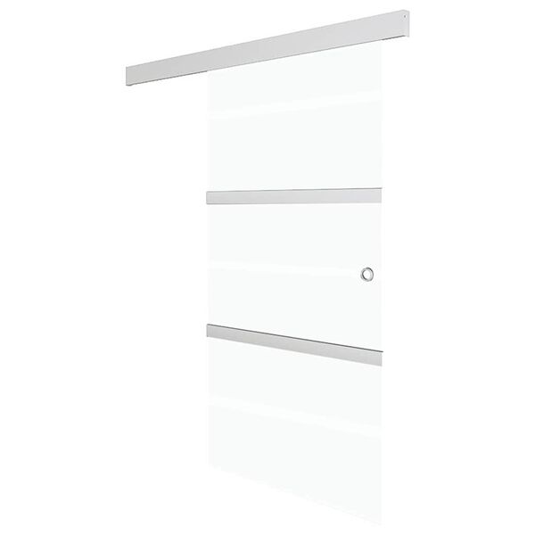 vidaXL Posuvné dveře ESG sklo a hliník 76 x 212 cm stříbrné