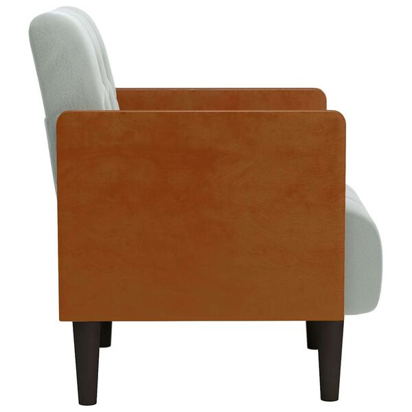 vidaXL Rozkl&aacute;dac&iacute; křeslo s područkami, světle &scaron;ed&eacute;, 55 cm, samet