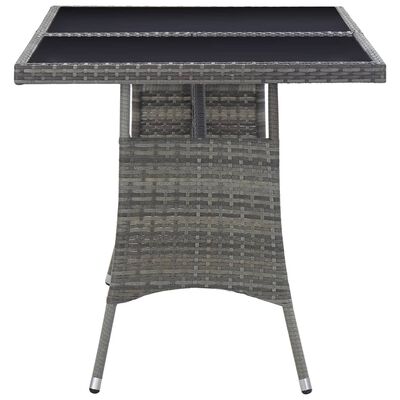 vidaXL Zahradní stůl šedý 140 x 84 x 74 cm polyratan