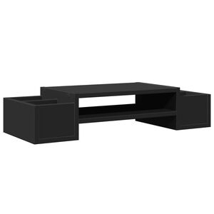 vidaXL Stojan na monitor s &uacute;ložn&yacute;m prostorem čern&yacute; 70x27x15cm kompozit