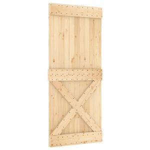 vidaXL Posuvn&eacute; dveře NARVIK Přirozen&aacute; a čern&aacute; 90 x 210 cm (213,5 cm)