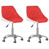 vidaXL Otočn&eacute; j&iacute;deln&iacute; židle 2 ks červenob&iacute;l&eacute; uměl&aacute; kůže