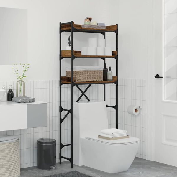 vidaXL Police na pračku Staré dřevo 67 x 25 x 163 cm Kompozitní dřevo