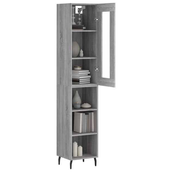 vidaXL Skř&iacute;ň highboard &scaron;ed&aacute; sonoma 34,5 x 34 x 180 cm kompozitn&iacute; dřevo