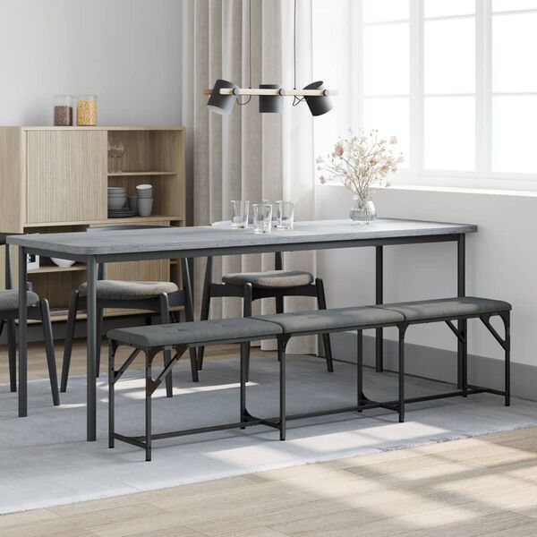 vidaXL J&iacute;deln&iacute; lavice tmavě &scaron;ed&aacute; 186 x 32 x 45 cm ocel a textil