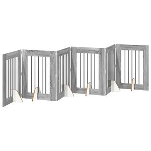 vidaXL Skl&aacute;dac&iacute; ps&iacute; br&aacute;na se stojany 6 pcs &Scaron;ed&aacute; sonoma 362 cm
