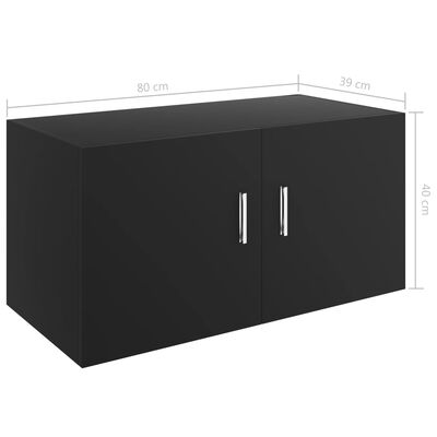 vidaXL Nástěnná skříňka černá 80 x 39 x 40 cm dřevotříska