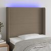 vidaXL Čelo postele s LED taupe 83 x 16 x 118/128 cm textil