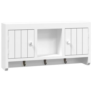 vidaXL Skř&iacute;ňka na kl&iacute;če b&iacute;l&aacute; 40 x 8,5 x 20 cm kompozitn&iacute; dřevo a ocel