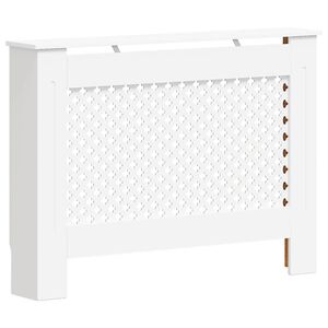 vidaXL Kryt na radi&aacute;tor b&iacute;l&yacute; 112 x 19 x 81,5 cm MDF